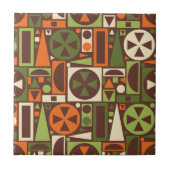 Geometrische Retro 50s Mid-Century Modern Abstract Tegeltje (Voorkant)