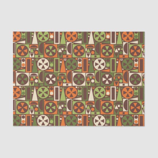 Geometrische Retro 50s Mid-Century Modern Abstract Tissuepapier (Voorkant)