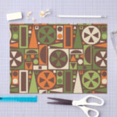 Geometrische Retro 50s Mid-Century Modern Abstract Tissuepapier (Craft)
