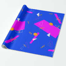 Geometrische Retro 80s 90s Blue en Neon