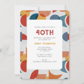 Geometrische Retro Abstracte Mideeuwse Verjaardag Kaart (Voorkant)