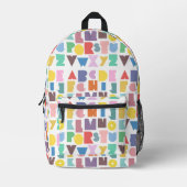 Geometrische retro-alfabet bedrukte rugzak (Voorkant)