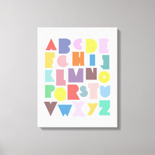 Geometrische retro-alfabet canvas afdruk