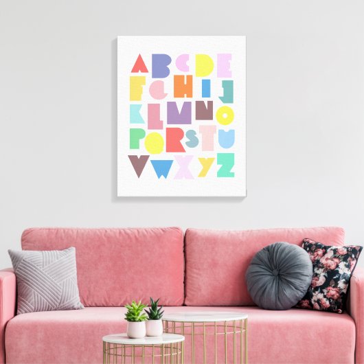 Geometrische retro-alfabet canvas afdruk (Insitu (Woonkamer))