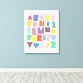 Geometrische retro-alfabet canvas afdruk (Insitu (Houten vloer))