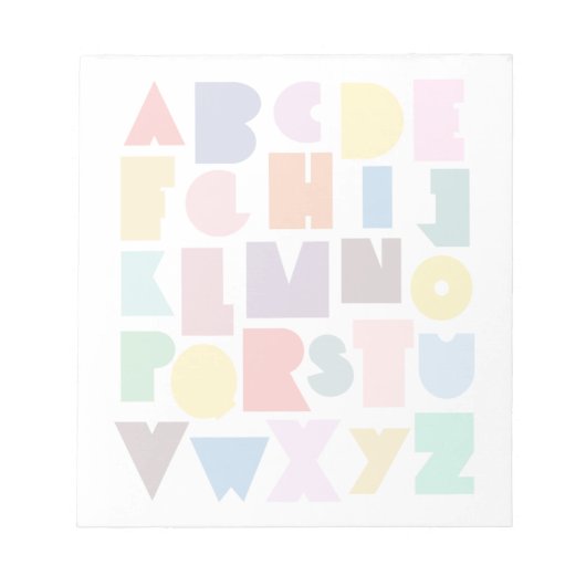 Geometrische retro-alfabet notitieblok (Voorkant)