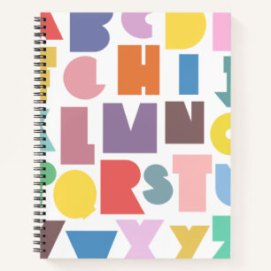 Geometrische retro-alfabet notitieboek