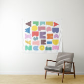 Geometrische retro-alfabet wandkleed (In Situ (horizontaal))