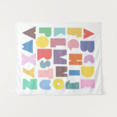 Geometrische retro-alfabet wandkleed (Voorkant (horizontaal))