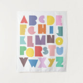 Geometrische retro-alfabet wandkleed (Voorkant)