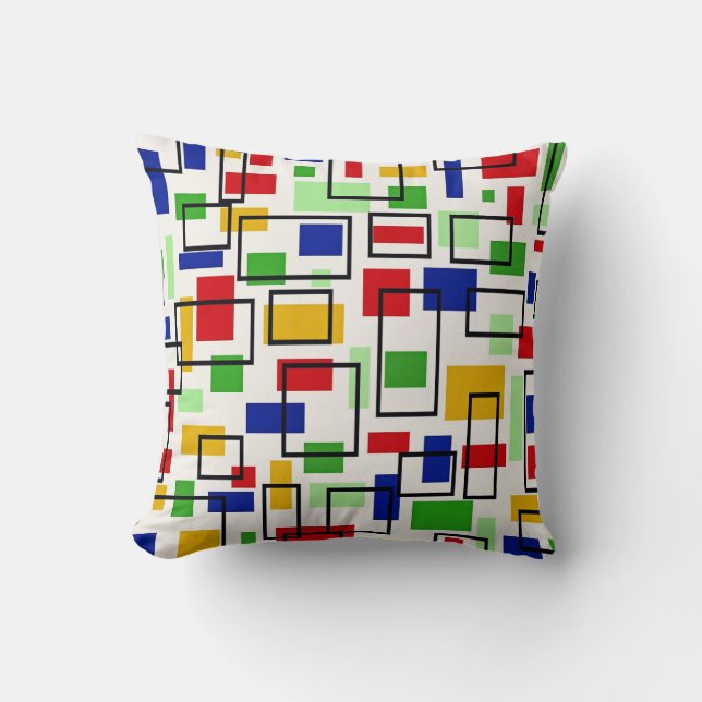Geometrische Retro Art 16X16 Kussen (Voorkant)