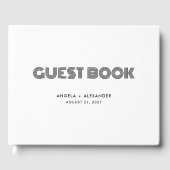 Geometrische Retro Art Deco Bruiloft Gastenboek (Voorkant)