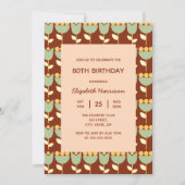 Geometrische Retro Bloem Bauhaus Bruine Verjaardag Kaart (Voorkant)