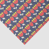 Geometrische Retro Bloem Bauhaus Marine Rood Verja Tissuepapier (Detail)