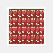 Geometrische Retro Bloem Bauhaus Maroon Verjaardag Servet (Voorkant)