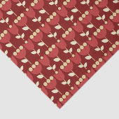 Geometrische Retro Bloem Bauhaus Maroon Verjaardag Tissuepapier (Detail)