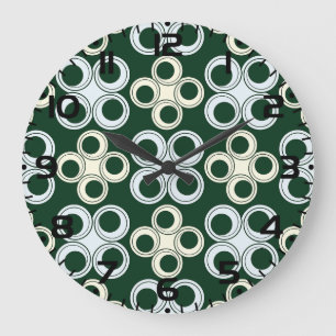 Geometrische Retro Cirkels Patroon Grote Klok