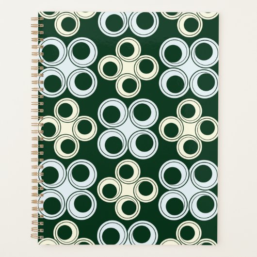 Geometrische Retro Cirkels Patroon Planner (Voorkant)