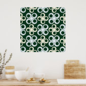 Geometrische Retro Cirkels Patroon Poster (Keuken)