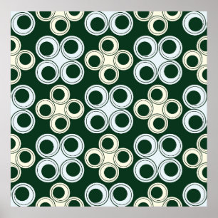 Geometrische Retro Cirkels Patroon Poster