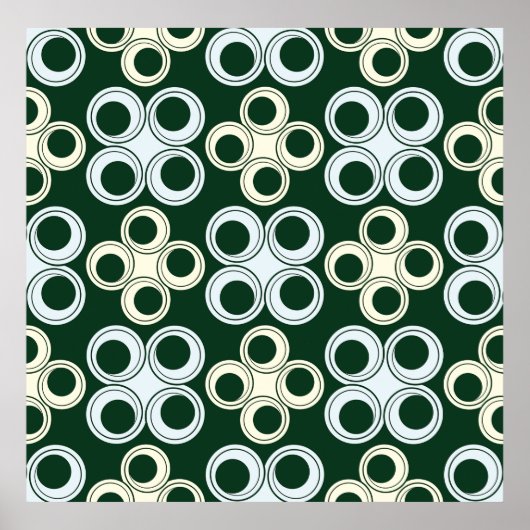 Geometrische Retro Cirkels Patroon Poster (Voorkant)