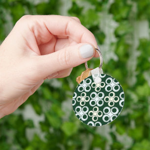 Geometrische Retro Cirkels Patroon Sleutelhanger