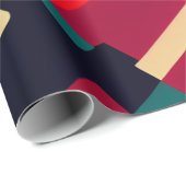 Geometrische retro Gift Wrapping Paper Cadeaupapier (Rol Hoek)