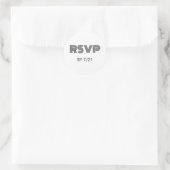 Geometrische Retro Huwelijks RSVP Ronde Sticker (Tas)