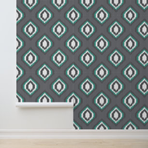 Geometrische retro ikat tribaal patroon behang