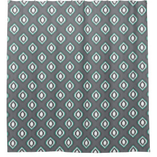 Geometrische retro ikat tribaal patroon douchegordijn