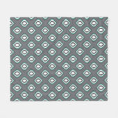 Geometrische retro ikat tribaal patroon fleece deken (Voorkant (Horizontaal))