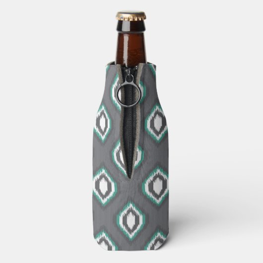 Geometrische retro ikat tribaal patroon flesjeskoeler (Fles Achterkant)