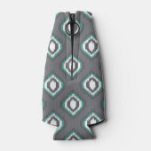 Geometrische retro ikat tribaal patroon flesjeskoeler (Achterkant)