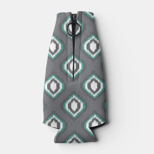 Geometrische retro ikat tribaal patroon flesjeskoeler (Achterkant)