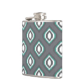 Geometrische retro ikat tribaal patroon heupfles (Links)