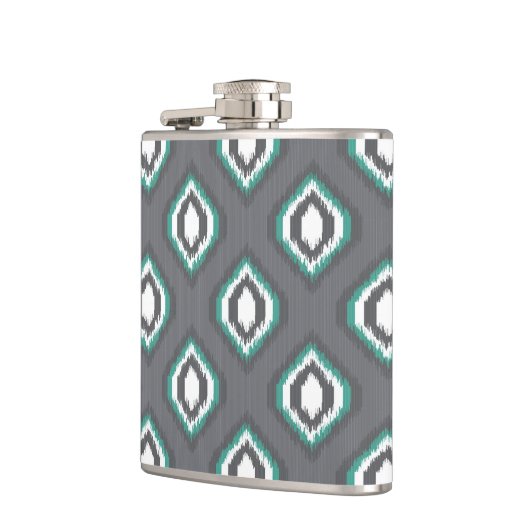 Geometrische retro ikat tribaal patroon heupfles (Links)