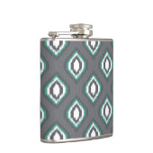 Geometrische retro ikat tribaal patroon heupfles (Rechts)