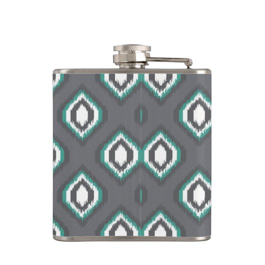 Geometrische retro ikat tribaal patroon heupfles (Achterkant)