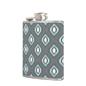 Geometrische retro ikat tribaal patroon heupfles (Links)