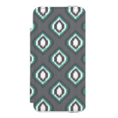 Geometrische retro ikat tribaal patroon incipio iPhone portemonnee hoesje (Voorkant Agenda)