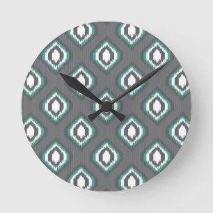 Geometrische retro ikat tribaal patroon ronde klok