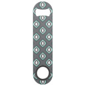 Geometrische retro ikat tribaal patroon speed flessenopener (Achterkant)