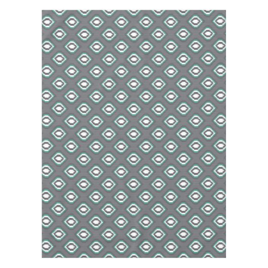 Geometrische retro ikat tribaal patroon tafelkleed (Voorkant)