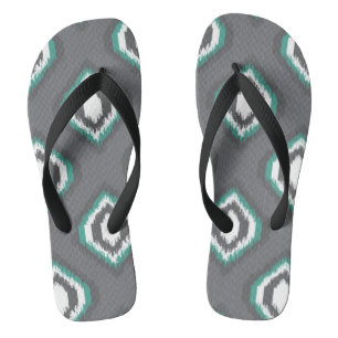 Geometrische retro ikat tribaal patroon teenslippers