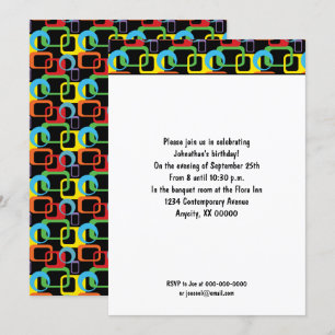 Geometrische Retro Kleurrijke Patroon Verjaardag Kaart