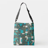 Geometrische retro: minimalistisch kunstwerk Poste Crossbody Tas (Achterkant)