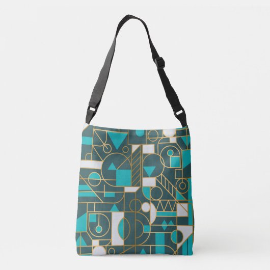 Geometrische retro: minimalistisch kunstwerk Poste Crossbody Tas (Achterkant)
