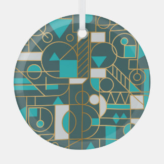 Geometrische retro: minimalistisch kunstwerk Poste Glas Ornament