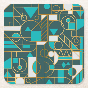 Geometrische retro: minimalistisch kunstwerk Poste Kartonnen Onderzetters