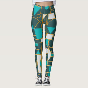 Geometrische retro: minimalistisch kunstwerk Poste Leggings